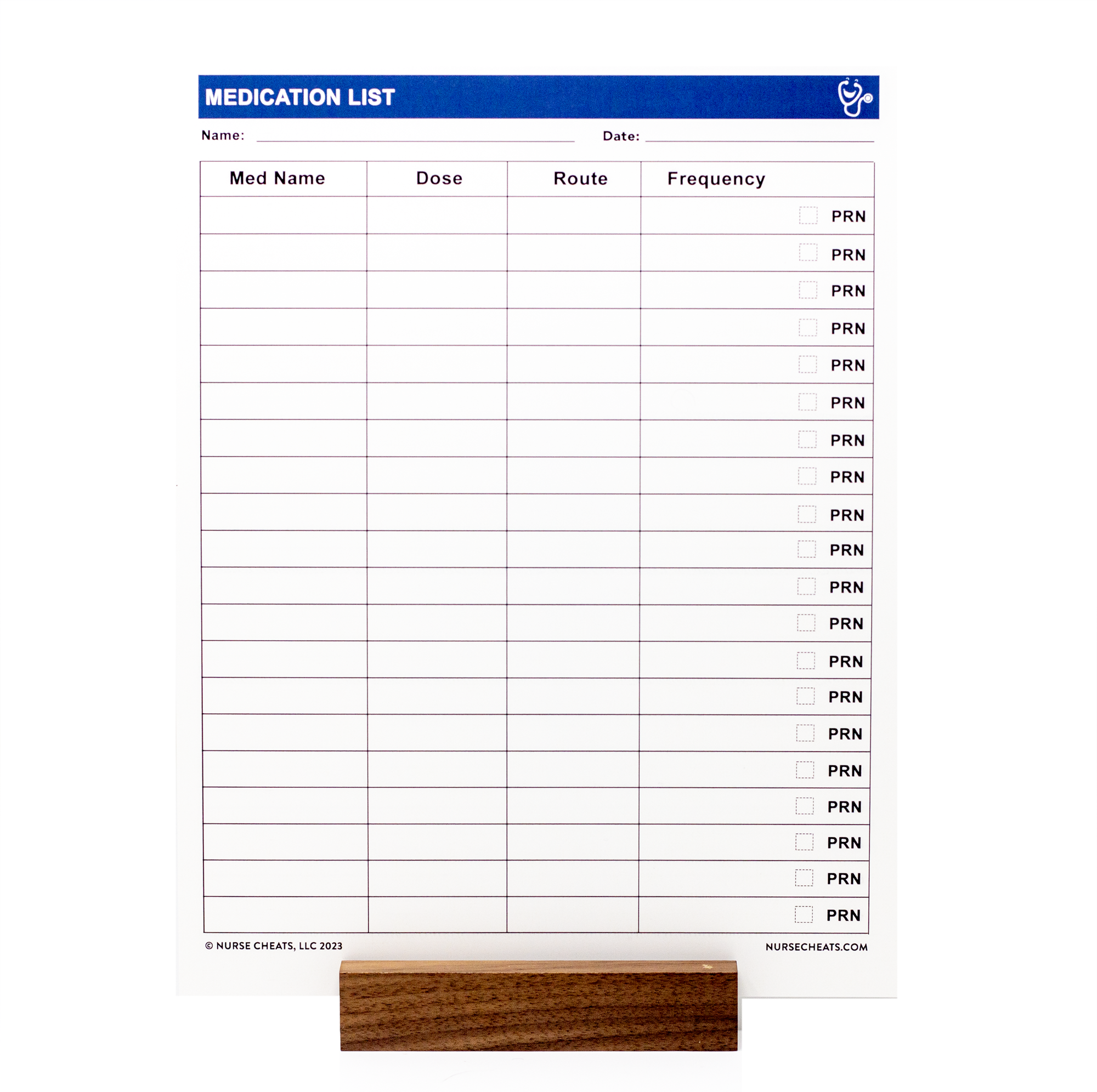 Our Ultimate Hospice resource bundle includes a medication list on synthetic material for copying. Not recommended for automatic feeders.