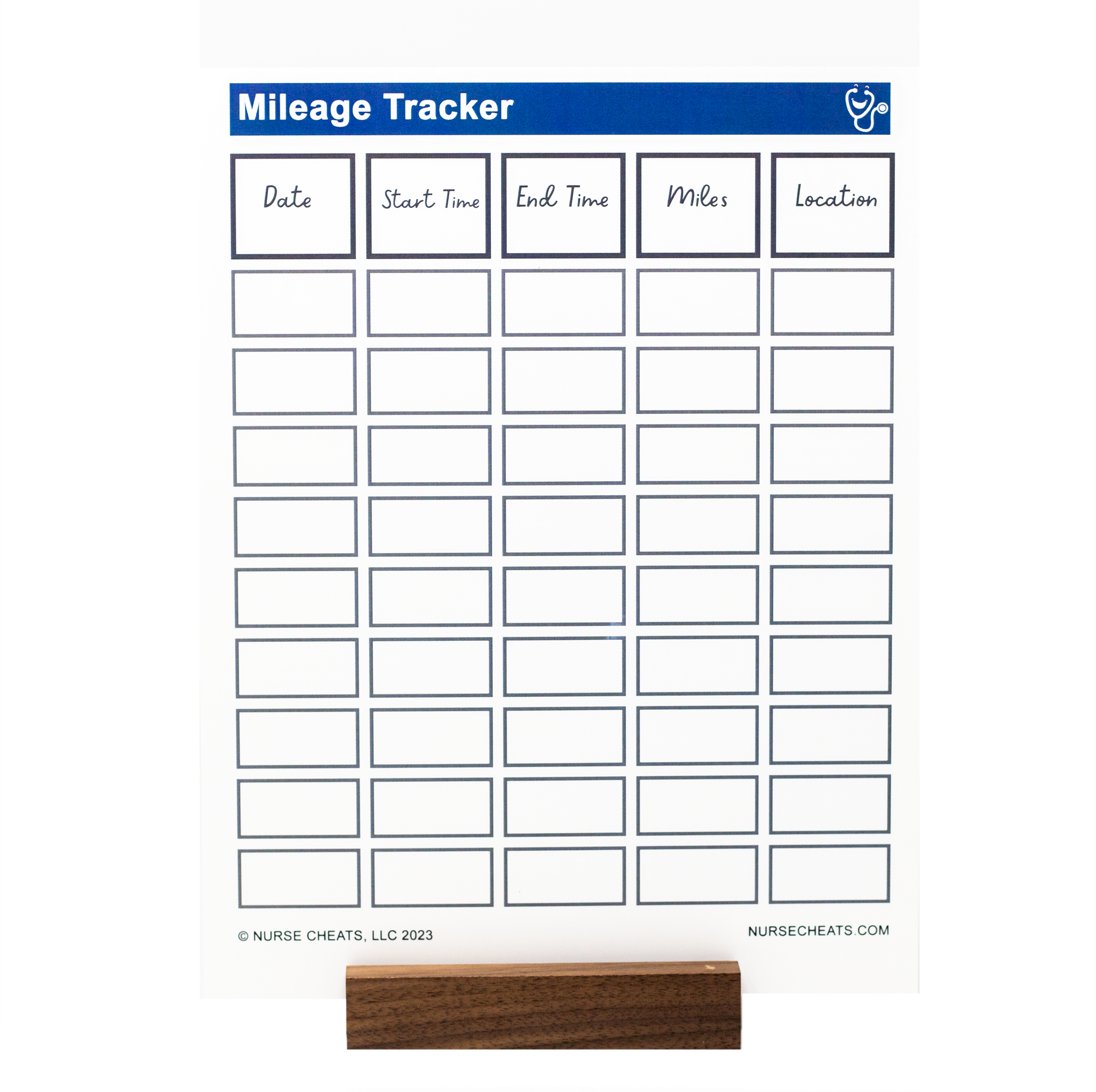 Our Ultimate Hospice resource bundle includes a Mileage Tracker form on synthetic material for copying. Not recommended for automatic feeders.