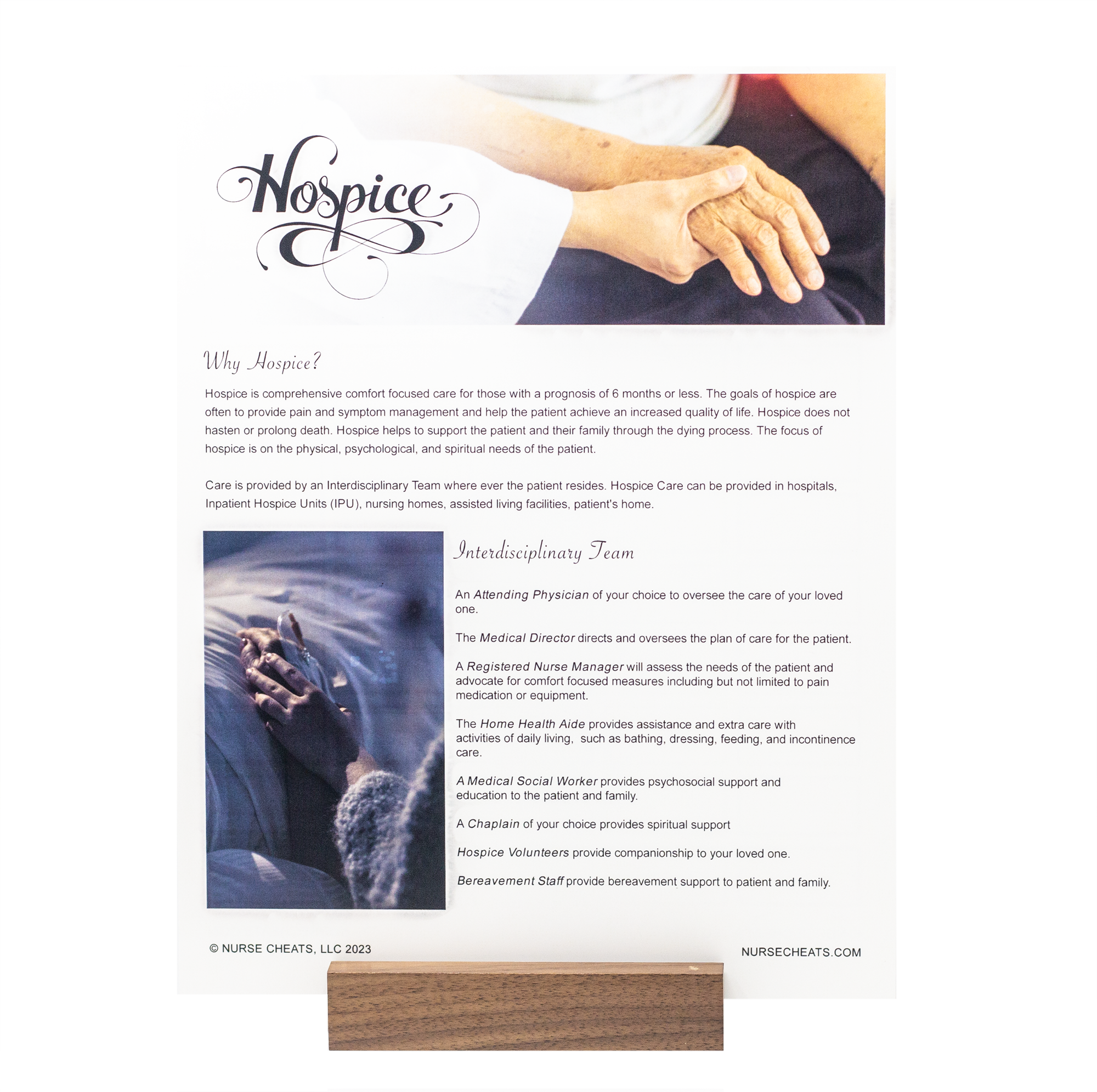 Our Ultimate Hospice resource bundle includes a Hospice Education piece on synthetic material for copying. Not recommended for automatic feeders.