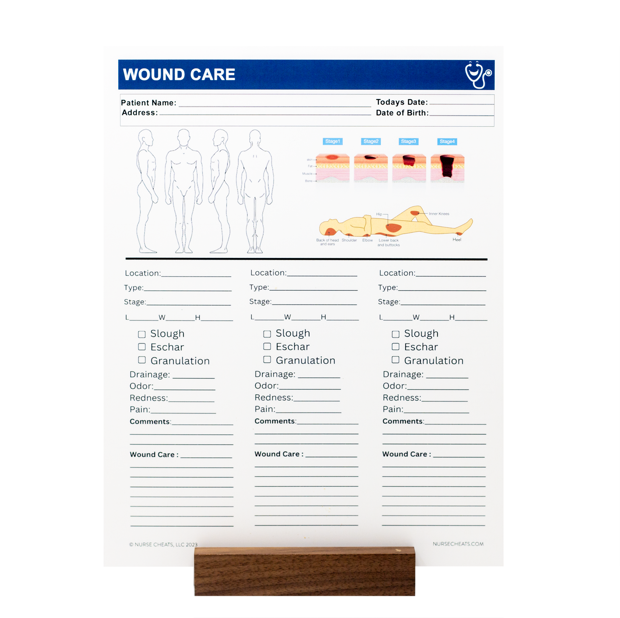 Our Ultimate Hospice Resource bundle for Hospice Nurses includes our best-selling Wound Care Form on synthetic material for copying. Not recommended for automatic feeders.