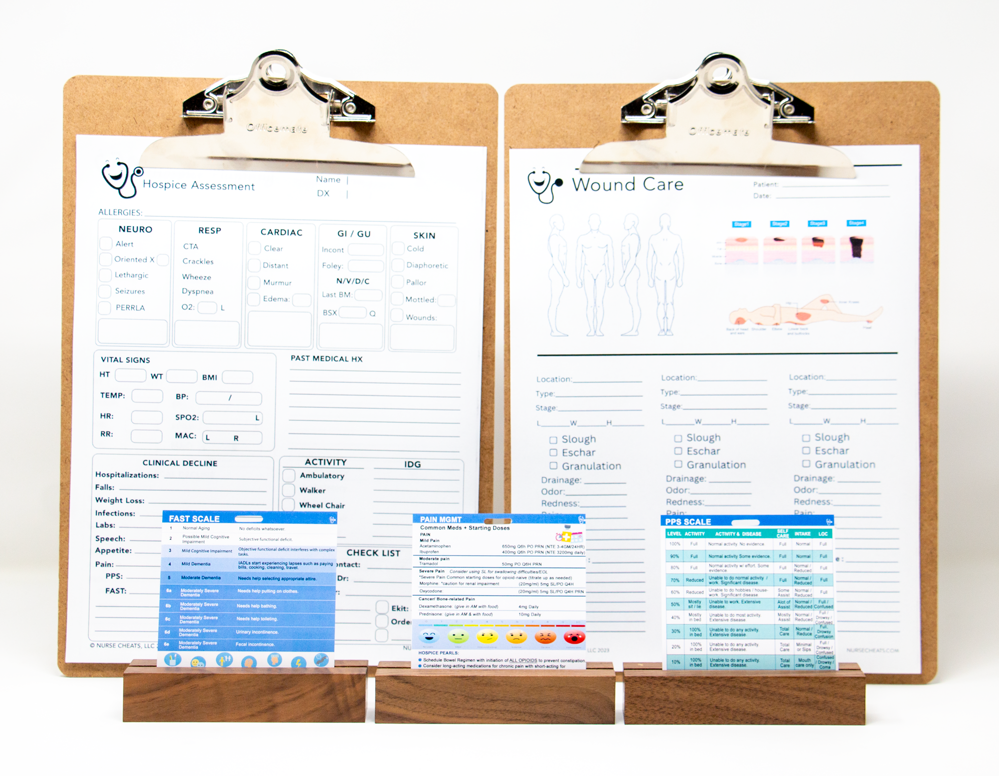 This small bundle comes with three badge buddies and a downloadable form for copying. The included badge buddies are the FAST Badge, PPS Badge, and Hospice Pain Management.
