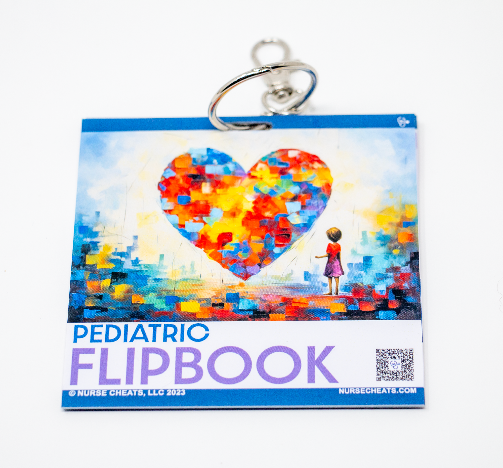 Our pediatric flip book is 6 badge buddies' worth of information pertaining to pediatric patients. It includes pediatric vital signs, flacc scale, immunizations, PALS, Milestones, common medications and more.