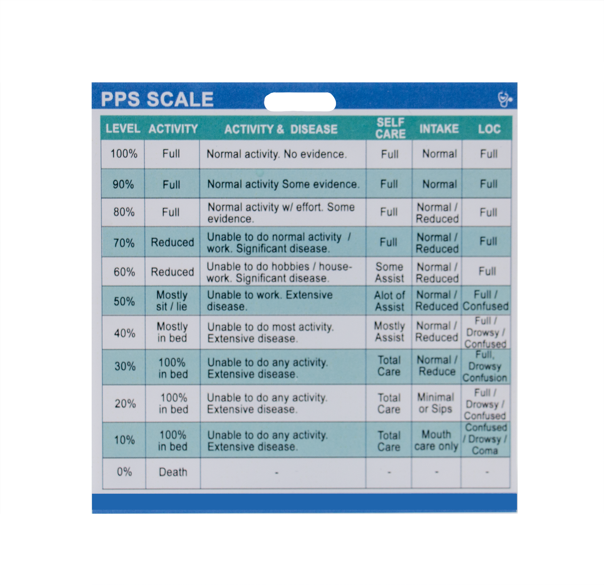 This small bundle comes with three badge buddies and a downloadable form for copying. The included badge buddies are the FAST Badge, PPS Badge, and Hospice Pain Management.