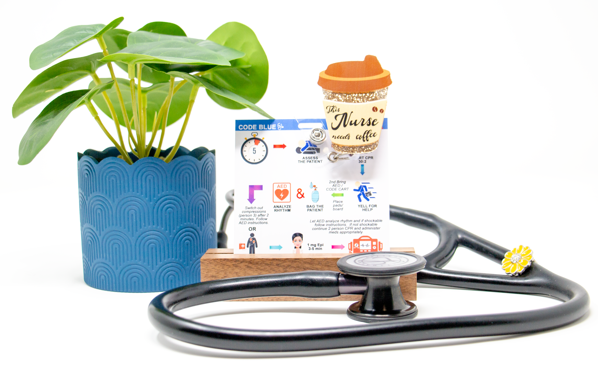 This badge buddy is a must-have for inpatient nurses. Code information is crucial to have on hand. It contains everything you need to know.