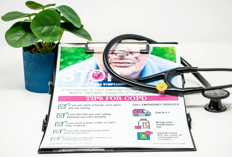 This patient education piece is for COPD patients. It is a reminder that can be hung on the refrigerator with steps in case of emergency symptoms. Can be downloaded and printed.