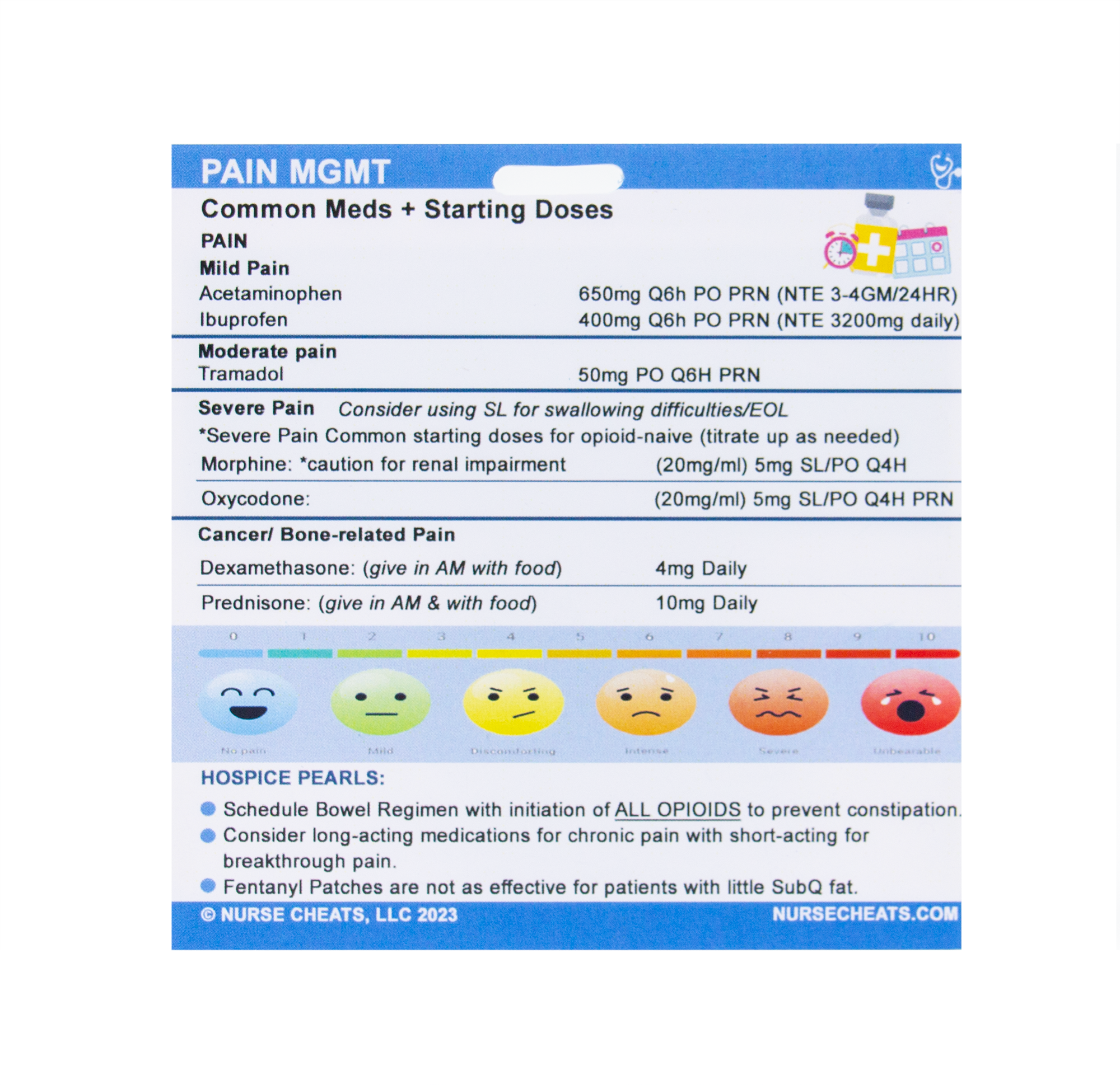 This small bundle comes with three badge buddies and a downloadable form for copying. The included badge buddies are the FAST Badge, PPS Badge, and Hospice Pain Management.