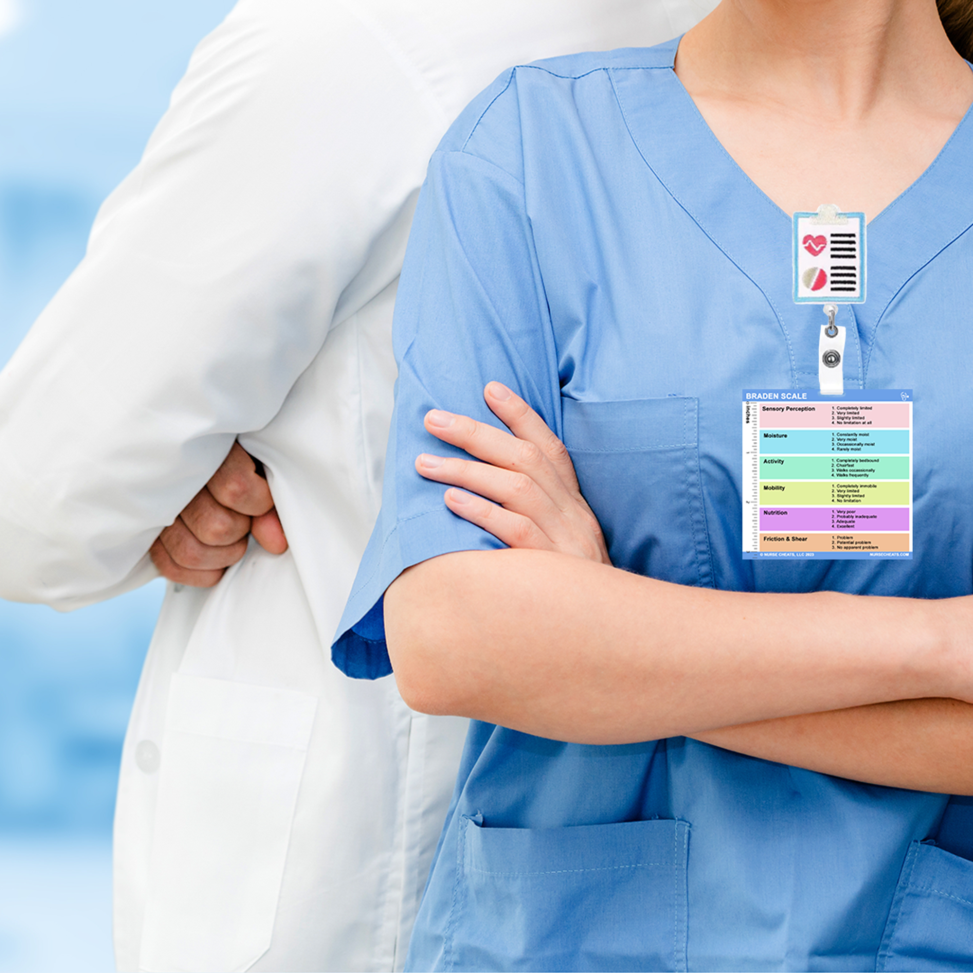 Our wound care badge is perfect for measuring and assessing pressure ulcers. Use along with our wound care form and you will be set!