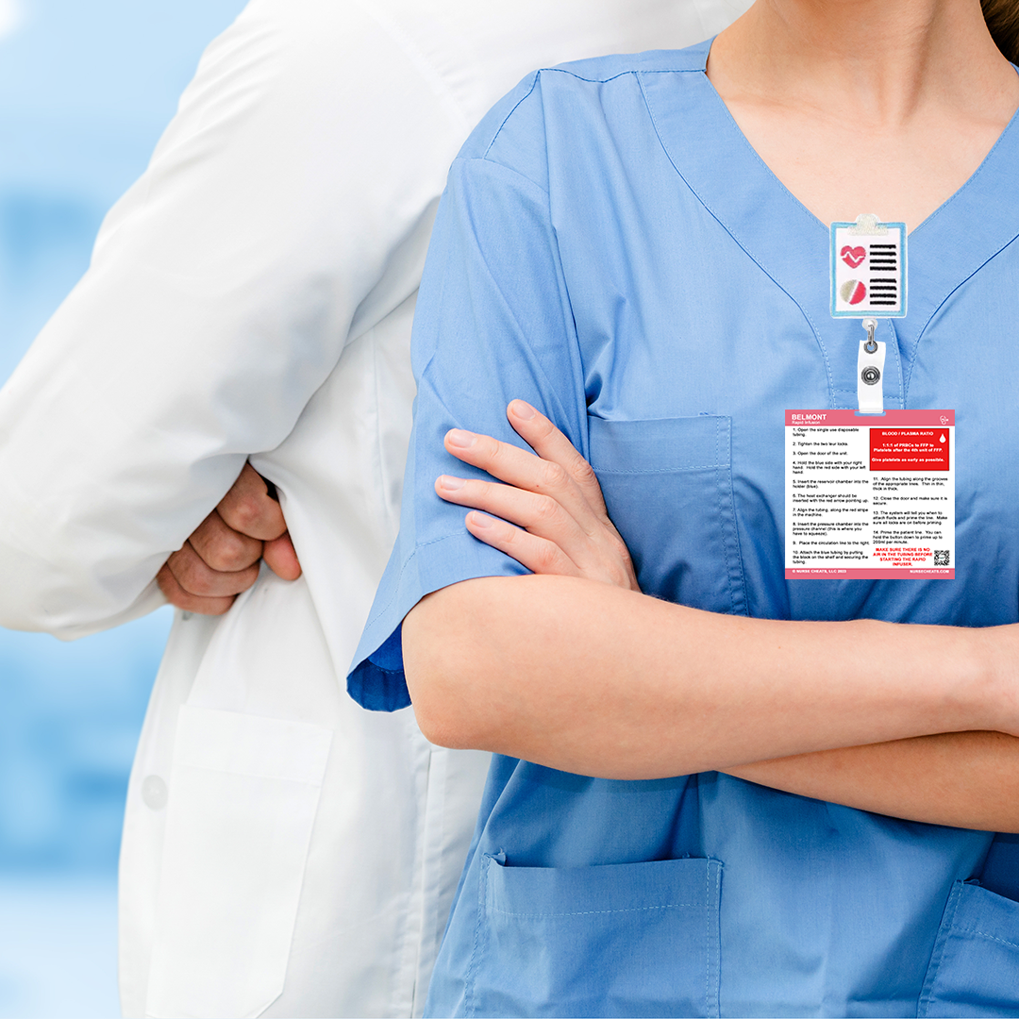 This Rapid Infusion Badge Buddy is perfect for Trauma beginners.