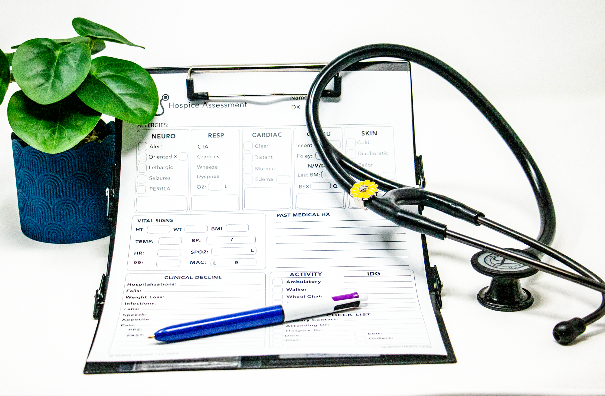 Our downloadable hospice assessment is perfect for hospice nurses that are looking to stay organized.