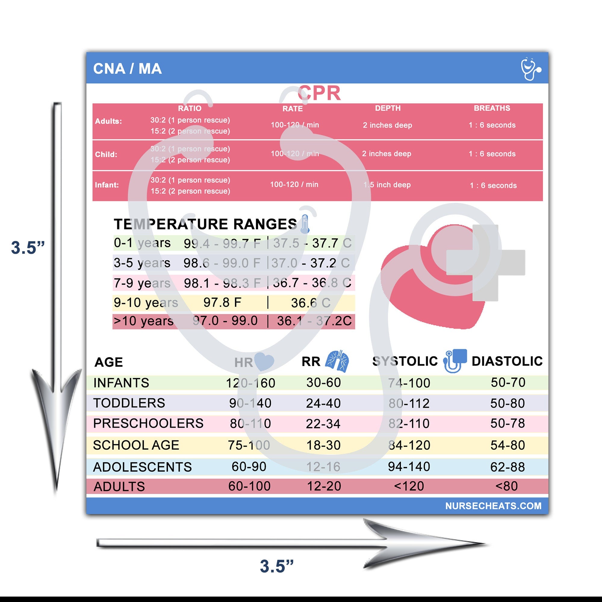 Our CNA Badge Buddy measures 3.5" by 3.5"