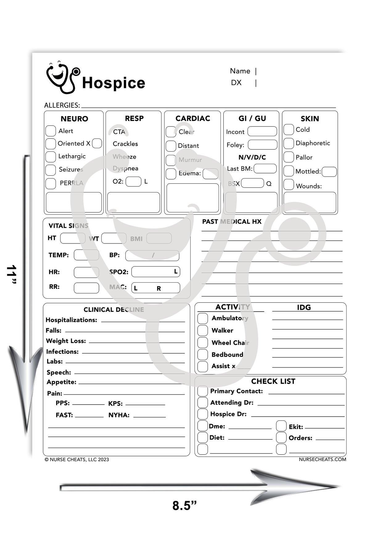 Hospice Assessment Form for Nurses