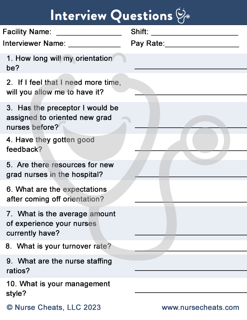 These interview questions are a must-have for new nurses and its FREE with the discount.