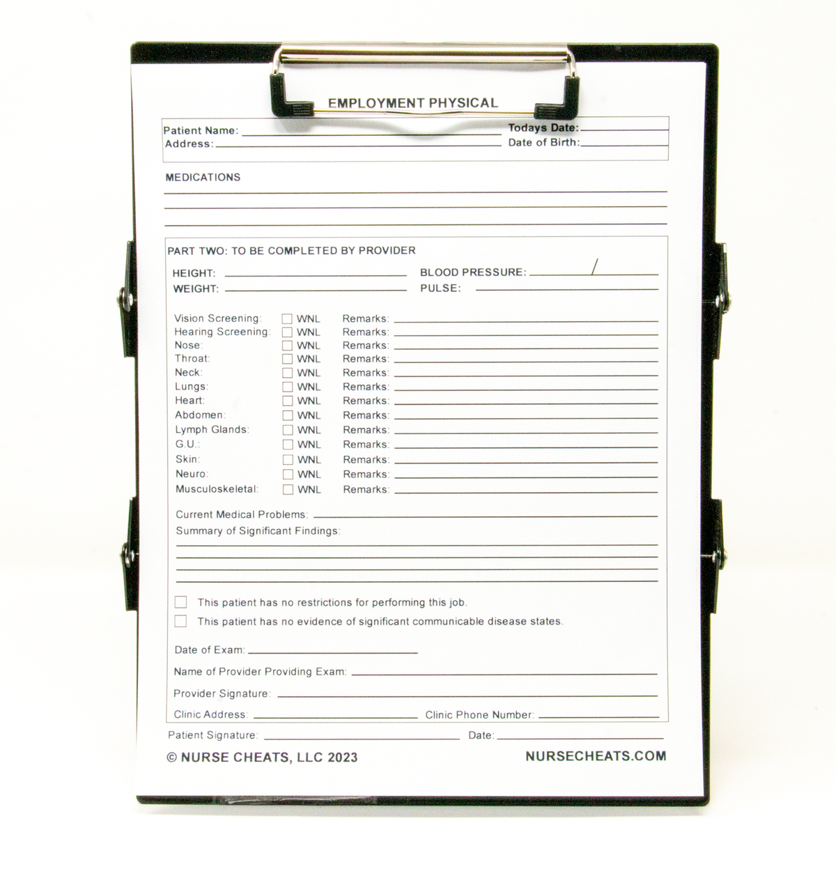 Employment - Physical (Printable and Downloadable)