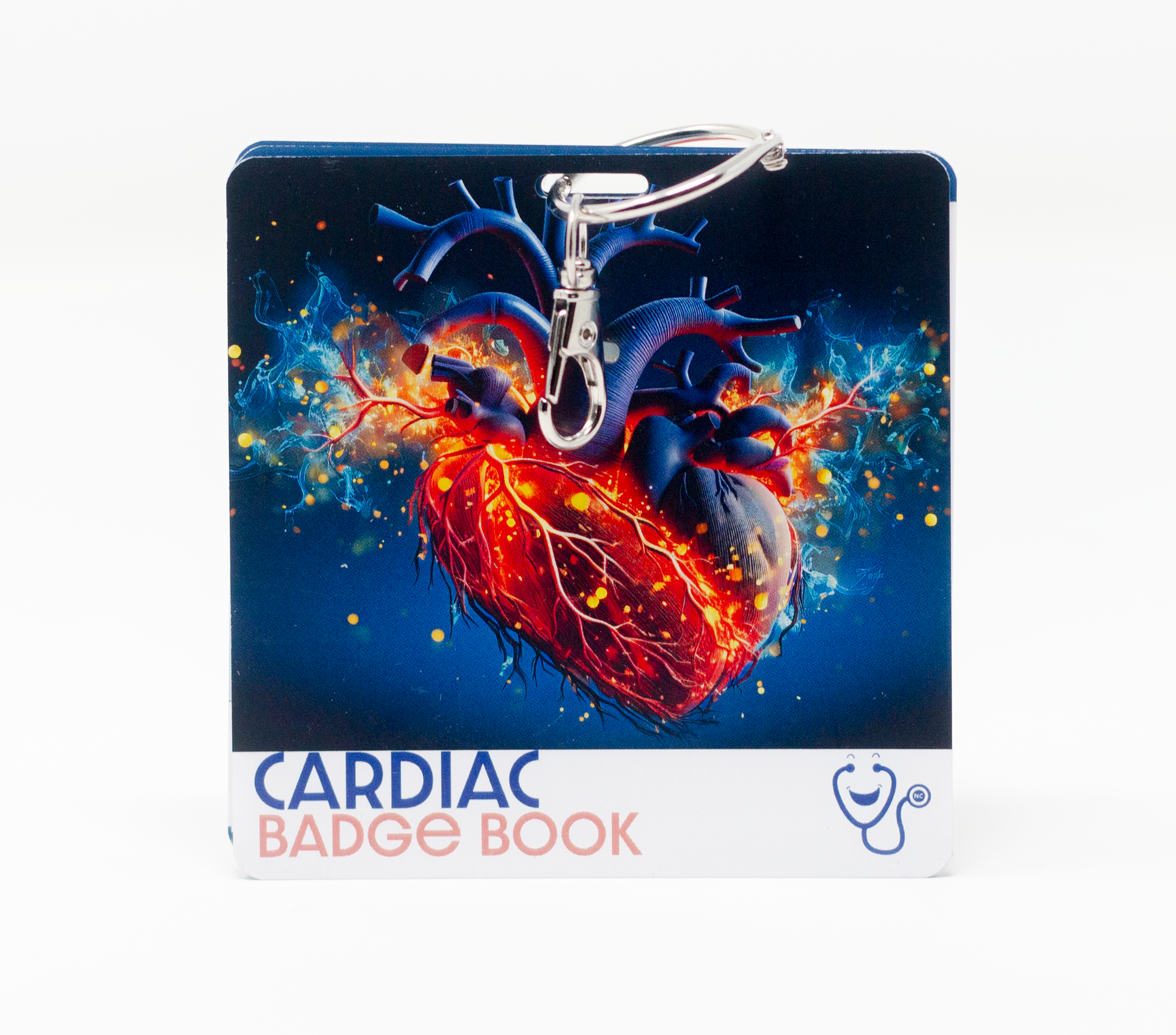 The standard edition of our cardiac badge book contains EKG tips, EKG Rhythms, Bradycardia, Tachycardia, MI, Levophed, and Cardiac Drips.  (Our drips section has been confirmed by a board-certified Pharmacist).