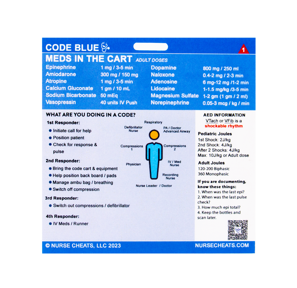 Compression Code Blu Sign Code Blue Badge Buddy for Nurses