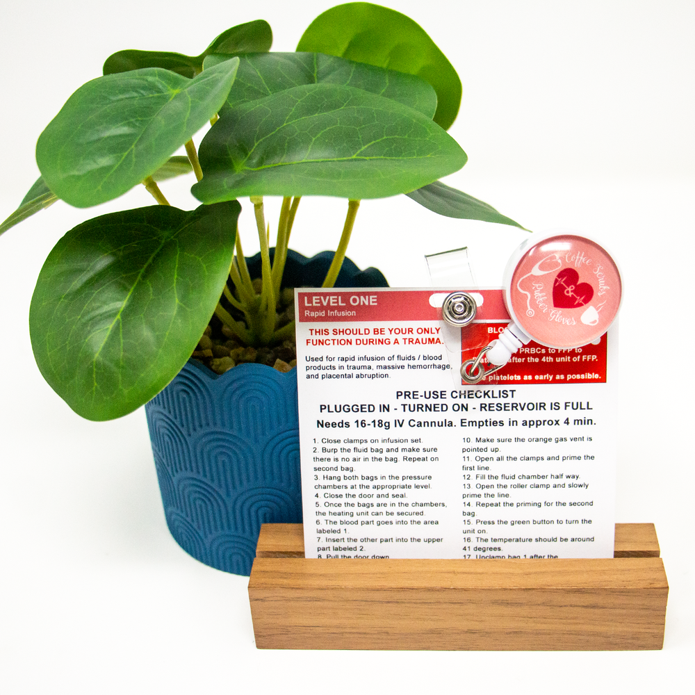 Rapid Infusion Badge Buddy for Trauma Nurses