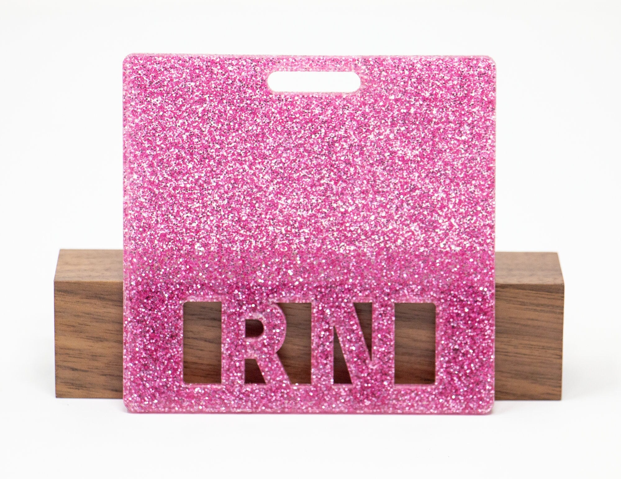 pink glitter badge