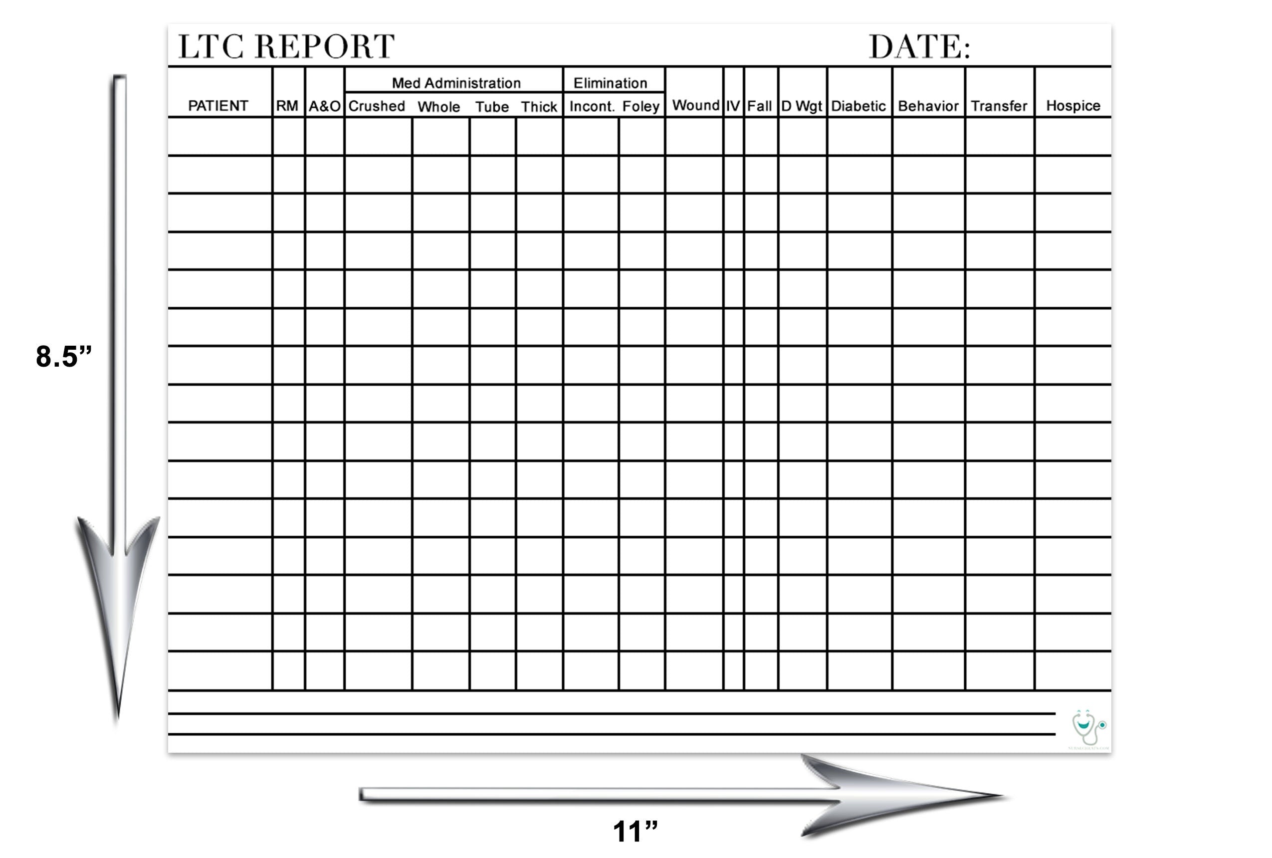 Long Term Care Report Sheet For Nurses Digital Download Long Term Care Report Sheet For Nurses Digital Download
